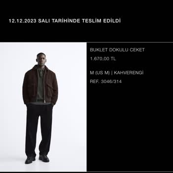 Zara Online Yanlış Beden Gönderimi