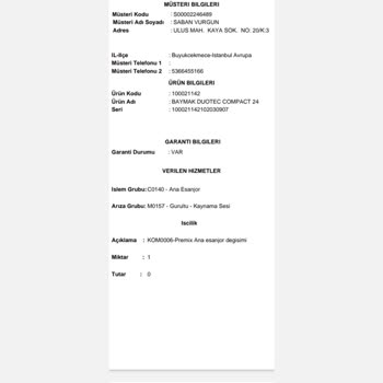 Baymak Kombi Mağduruyum Pişmanlık