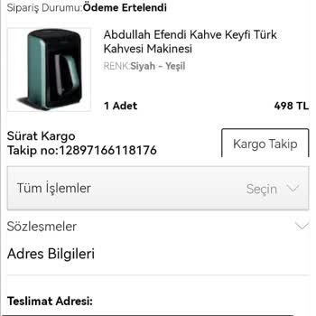 N11 Yanlış Adrese Gönderilen Kahve Makinesi Ve İptal Sorunu