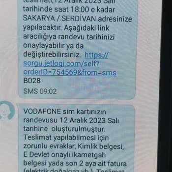 Vodafone Sim Kart Teslimatı Yapılmadı. Glocal Cmh