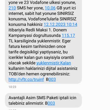 Vodafone Müşteri Temsilcisi Yanlış Beyan