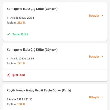 Trendyol Yemek Siparişimde Yaşanan Sorun