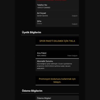 Exxen Üyelik Ücreti İadesi Talebi