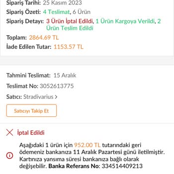 Stradivarius Fiyat İçin Siparişi İptal Etti