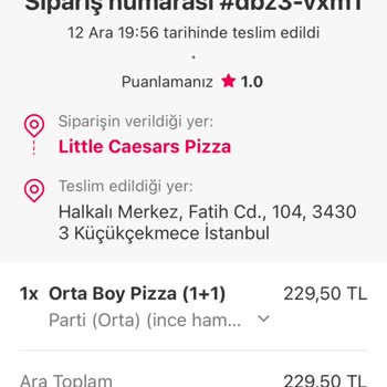 Yemeksepeti Eksik Sipariş Ve İade Hatası