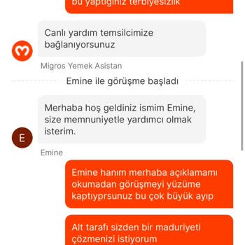 Migros Yemek Migros Market Müşteri Hizmetlerinin Umursamazlığı