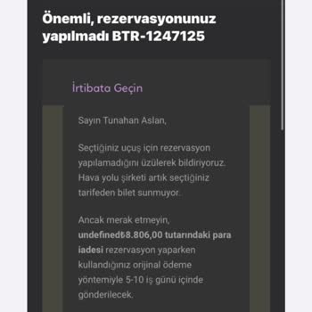 Skyscanner Rıza Dışı İptal Edilen Uçuş Bileti