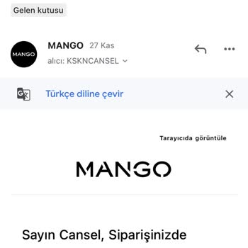 Mango Satın Aldığım Ürünü Stokta Olduğu Halde Göndermedi