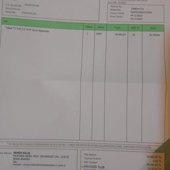 Monster Notebook Tulpar T7 Laptop Siparişimde Çanta Eksik!