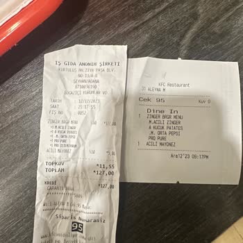 KFC Sipariş Kalitesi Çok Kötü