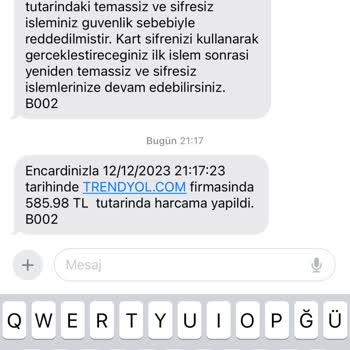 Trendyol Habersiz Ve Bilgim Olmadan Para Çekti