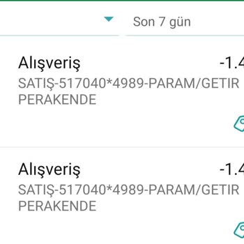 Getir Bilgim Dahilinde Olmayan Harcaması