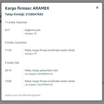 Aramex Firması Kargomuz Nerede?