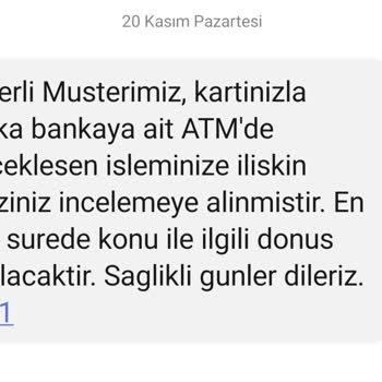 Ziraat Bankası ATM'de Yutulan Para