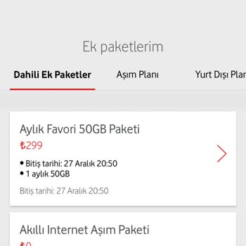 Vodafone Faturalı İnternet Paketi