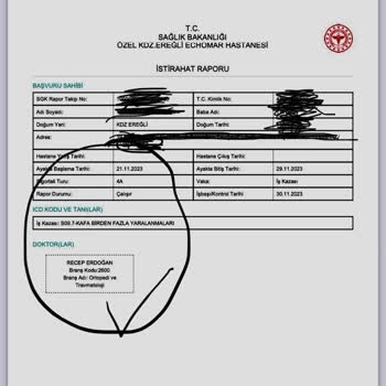 Özel Echomar Hastanesi (Zonguldak) Ereğli Hastanesi Rapor Tarih Hatası Ve Maddi Hak Kaybı Şikayeti