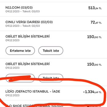 DeFacto Ürün İadesinde Param Eksik Verildi