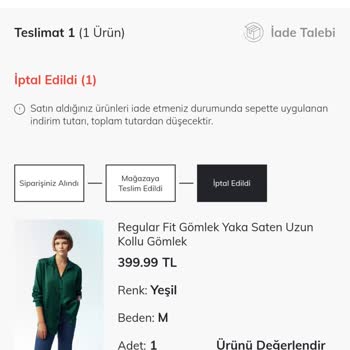 DeFacto Gift Puanın Geri Gelmemesi