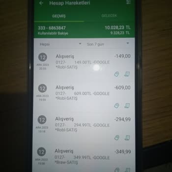 Google Habersiz Hesaptan Çekim