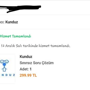 Kunduz Yanlışlıkla Soru Çözüm Paketi Aldım