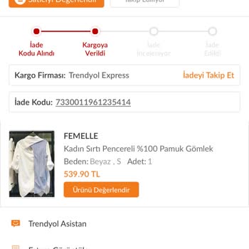 Trendyol Yeşil Şube Ürünü Günlerdir Bekletmesi Ve İlgisizliği! Etiksizlik!