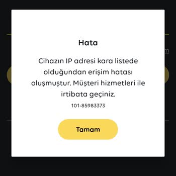TV+ Cihaz IP Adresi Kara Liste
