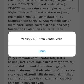 CFMOTO Uygulama Cihaz Bağlanma Sorunu