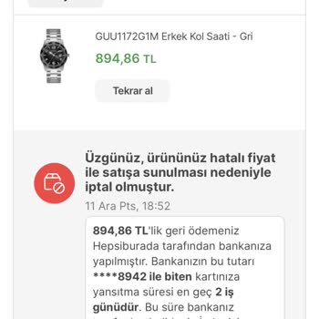 Hepsiburada Haksız Yere Yapılan Sipariş İptali