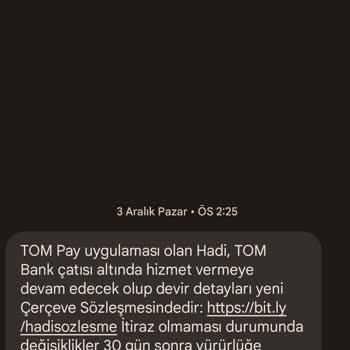 Hadi TOM Pay Feshetme Kararını Aldım.