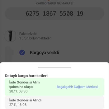 hepsiJET Kargonun Yola Çıkmaması