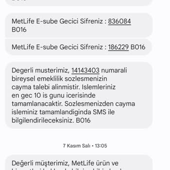 Metlife Otomatik BES Katılım İptali Hk.