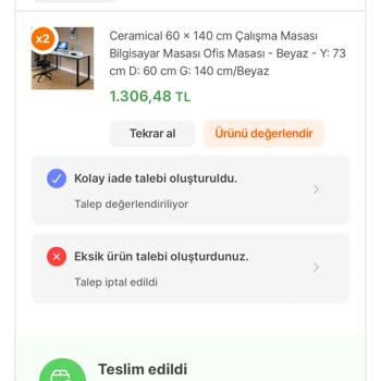 Ceramical Ve Hepsiburada Ürünümü Göndermedi