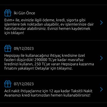 Yapı Kredi Bankası Bitmeyen Bildirimler