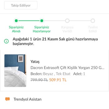 Yataş Ürünün Zamanında Tedarik Edilmeyip Kargoya Verilmemesi