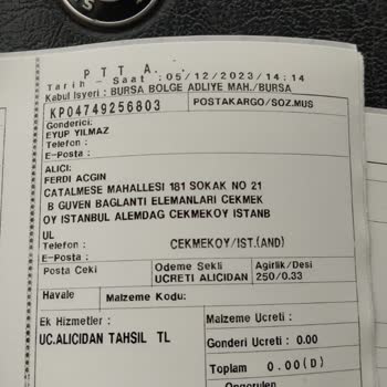 PTT Kargo Ürünüm Ulaşmadı Elime