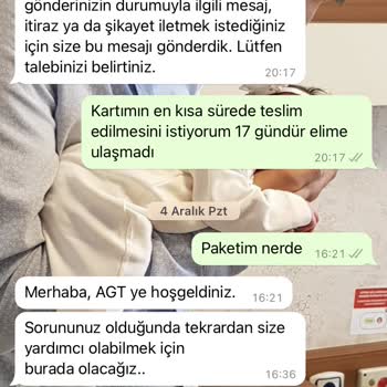 AGT Kurye (aynigunteslim.com) Akbank Troy Kart Teslimatı Gecikmesi