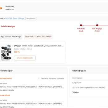 Aras Kargo Dozzer Tools Türkiye