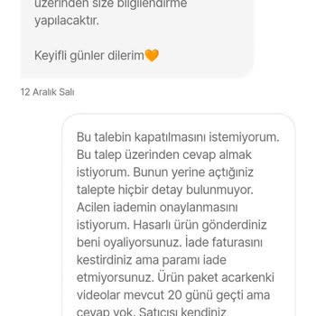 Hepsiburada İademe Cevap Vermiyor. Paramı Da Ürünü De İade Etmiyor.
