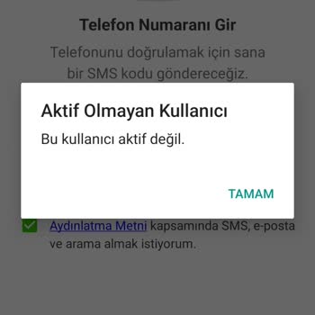 Martı Aktif Olmayan Kullanıcı