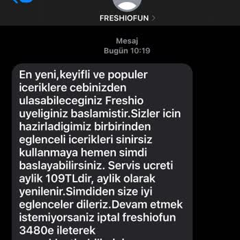 Freshio Fun Haksız Abonelik Ücreti İadesi Talebi