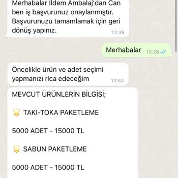 İldem Ambalaj Evde Ek İş Paketleme Adı Altında 05512500460 İrtibat Etmeyin