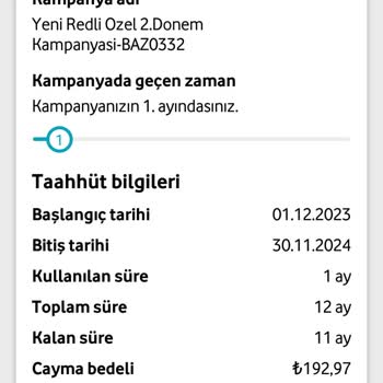 Vodafone Cayma Bedeli Yansıtılması