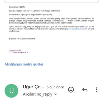 Bandırma Ziraat Bankası Hesabı Kapatamıyorum