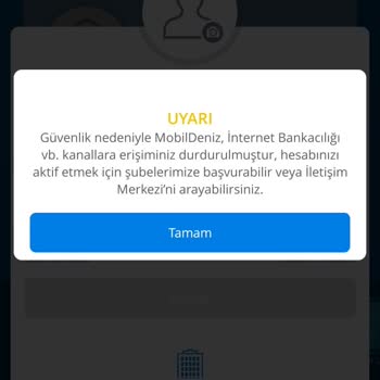 Denizbank Güvenlik Nedeniyle Bloke
