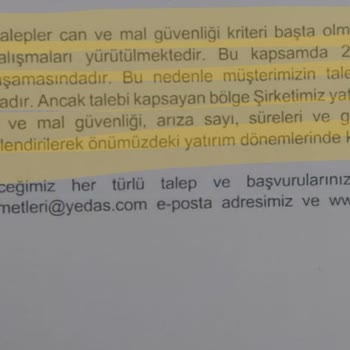 YEDAŞ İş Ahlakı Ve Yatırım Talebi Sorunu