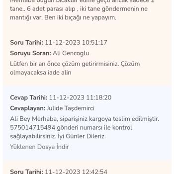 Çetinkaya Online Alışveriş Sitesinde Yaşanan Ürün Gönderimi Sorunu