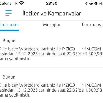 H&M - Kredi Kartından Karşılıksız Para Çekme