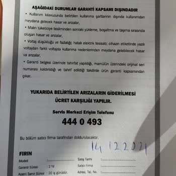 Termikel 1 Yılı Geçti Diye Sorunumu Garanti Dışı Saydı