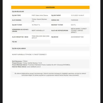 Media Markt Ödemelerim Bankaya Yatırılmamış