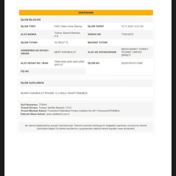 Media Markt Ödemelerim Bankaya Yatırılmamış